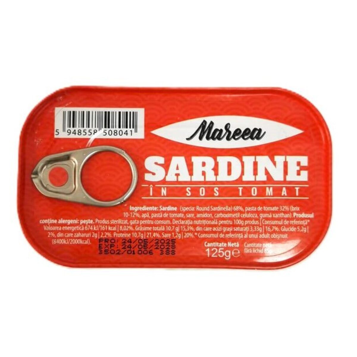 Conservă Sardine Mareea în sos tomat – 125g