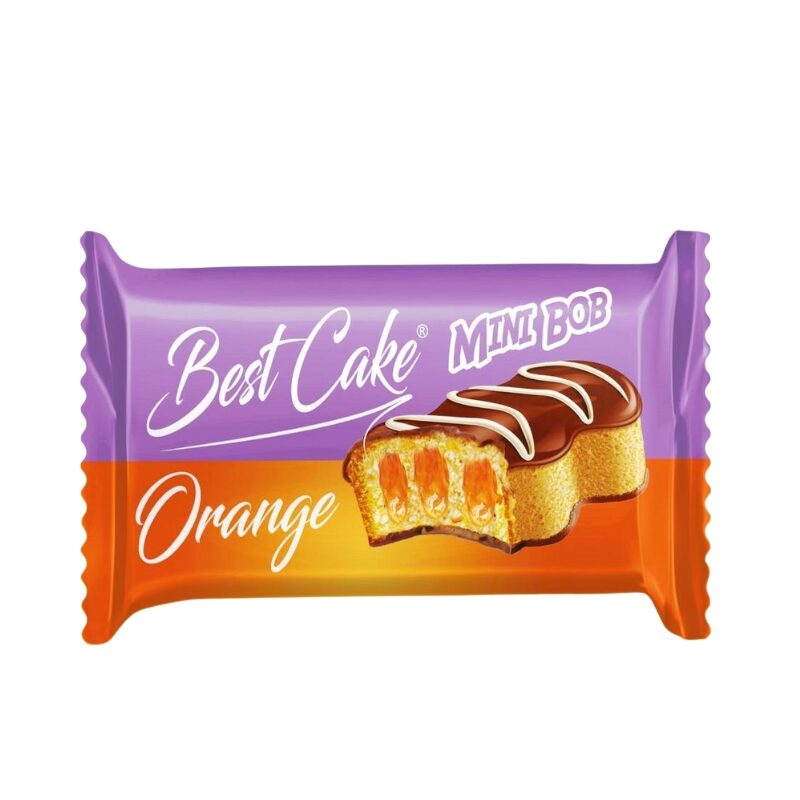 Prăjitura pandișpan MINI BOB cu cremă de portocale, 30 g – Gust dulce și citric