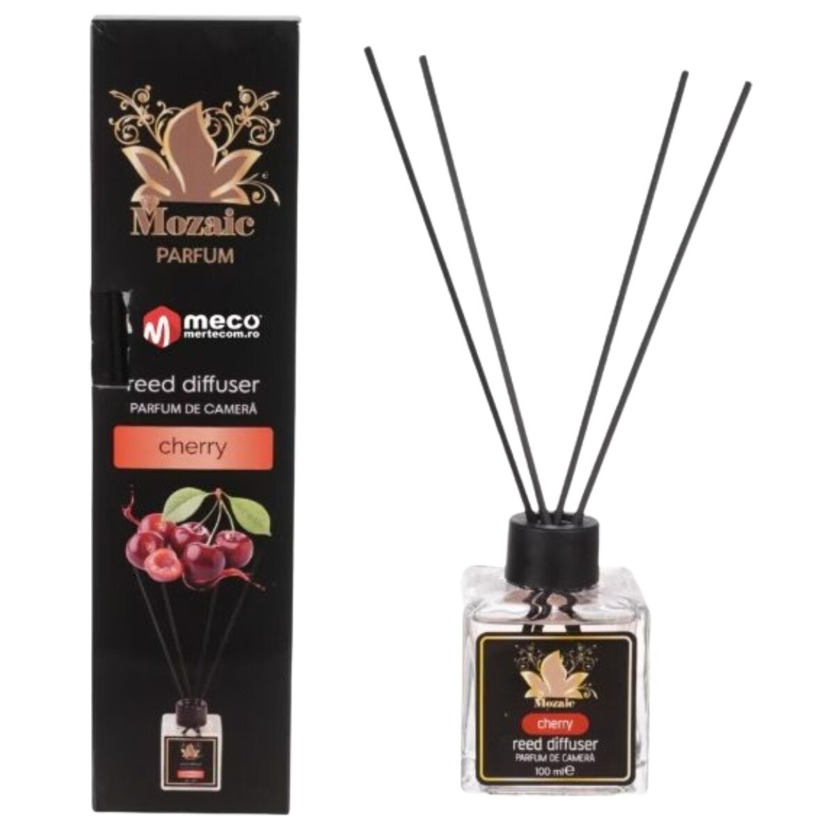 Odorizant de camera cu betisoare, Mozaic, aroma de cirese, 100 ml
