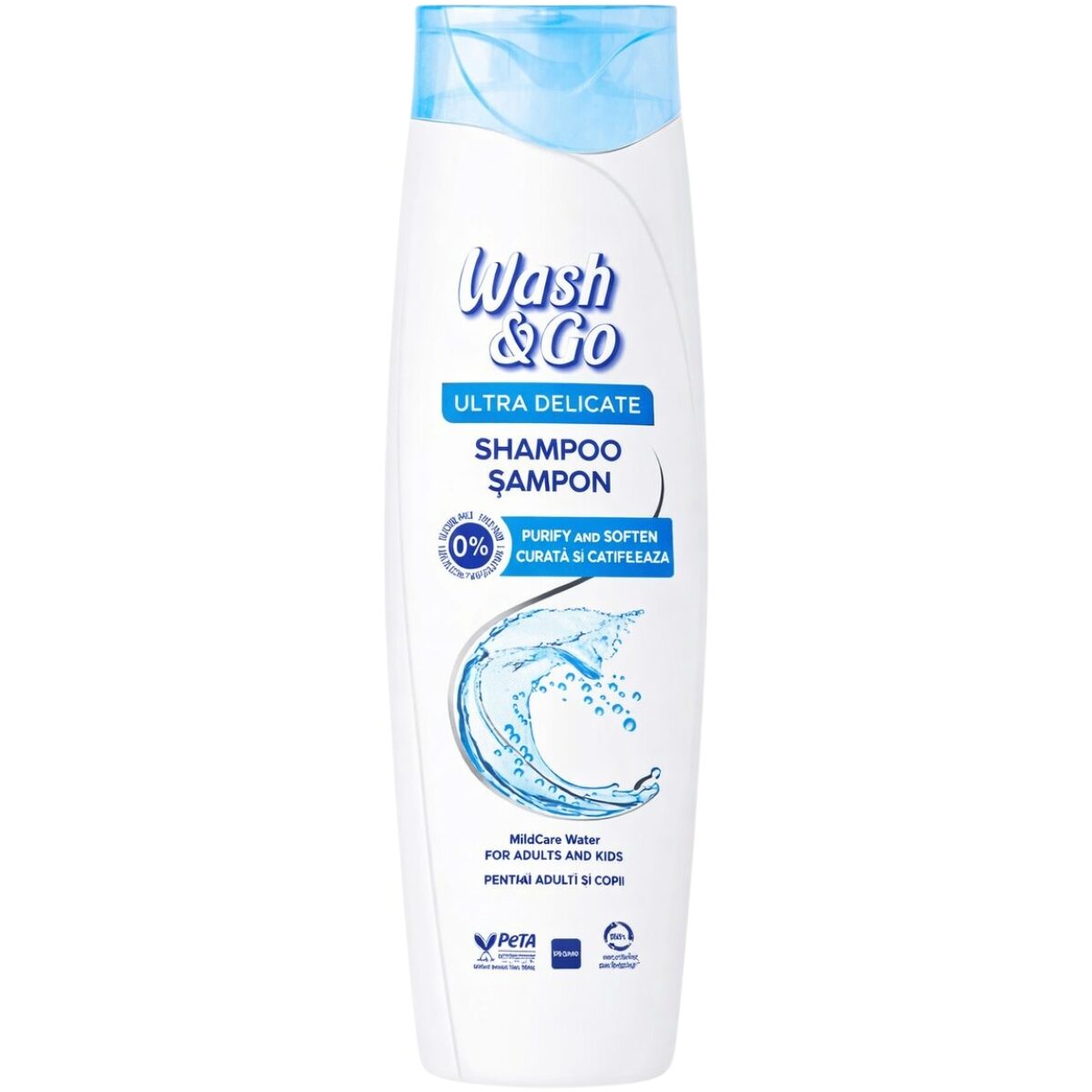 Sampon Wash&Go ultra delicat cu apa micelara, 360 ml