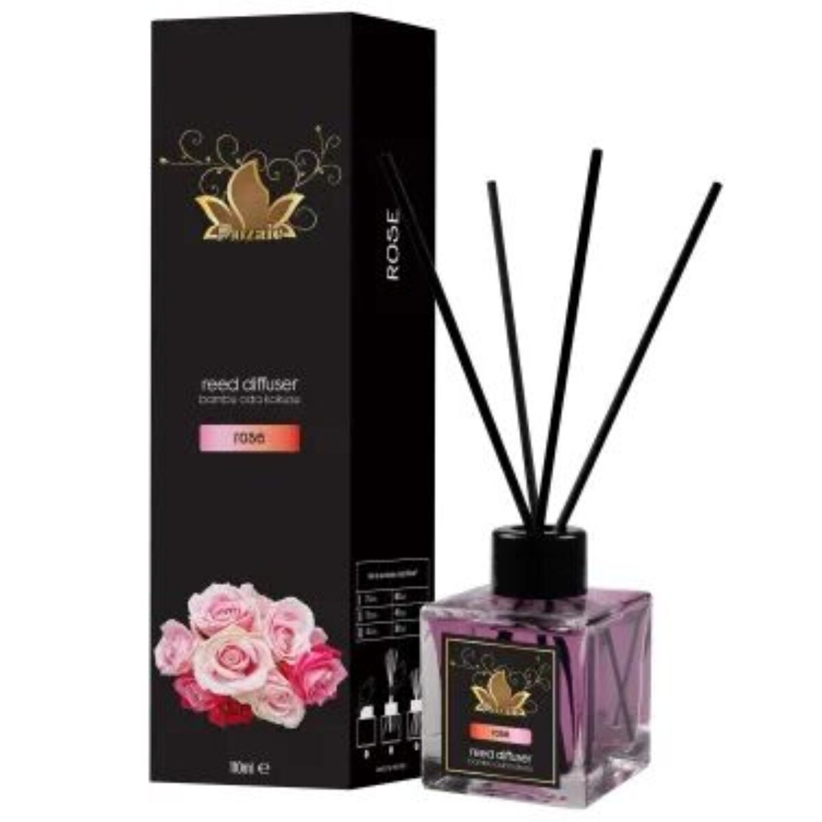 Odorizant de camera cu betisoare, Mozaic, aroma de trandafiri, 100 ml