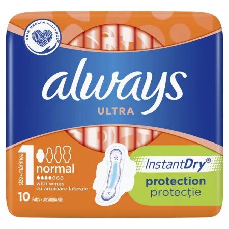 Absorbante Always Ultra Normal Plus, 10 buc, size 1