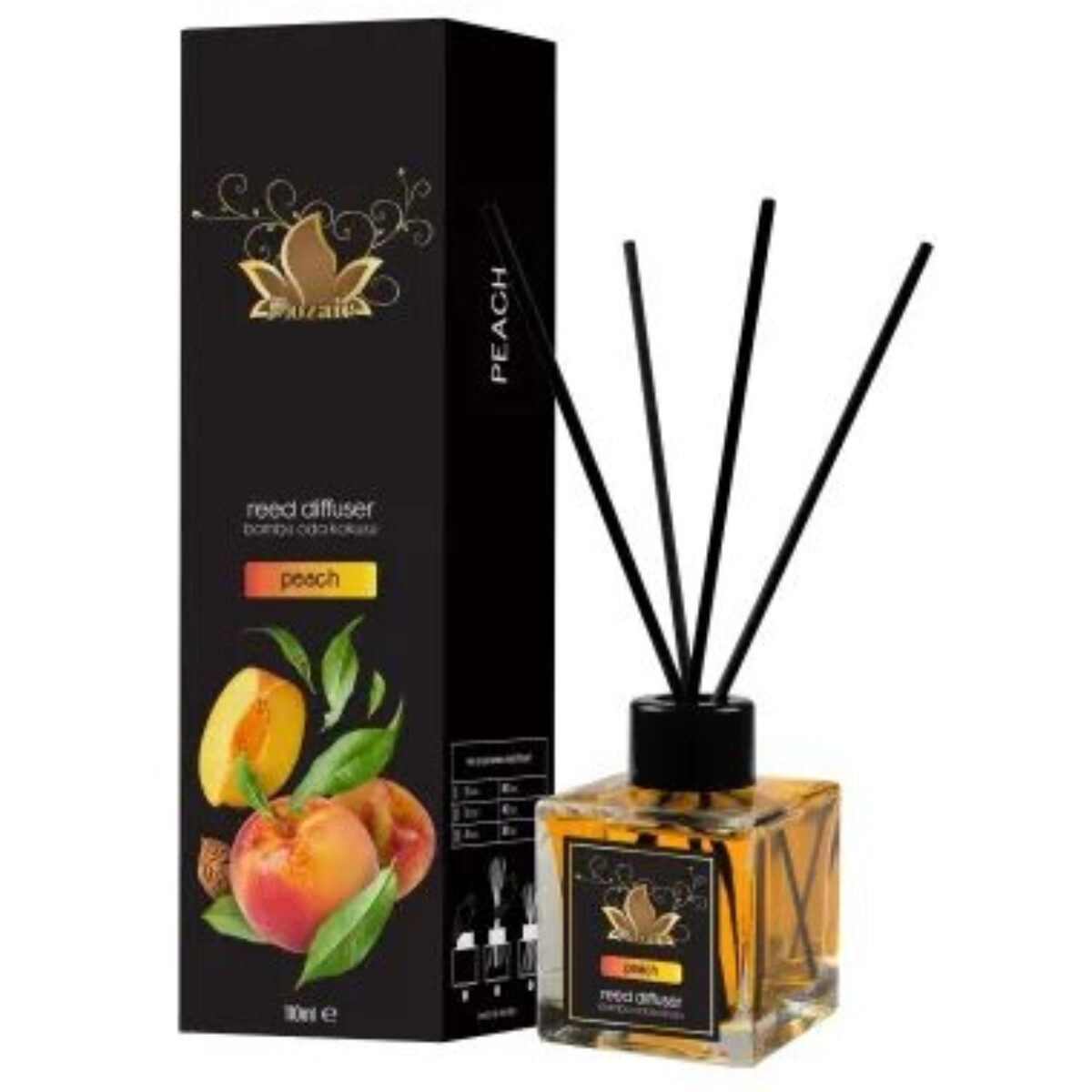 Odorizant de camera cu betisoare, Mozaic, aroma de piersica, 100 ml