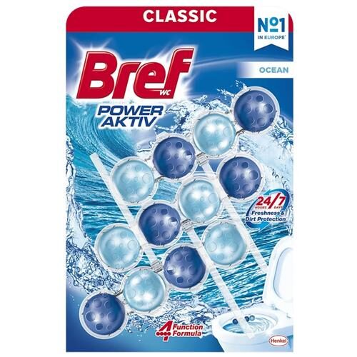 Odorizant Toaleta Bref Power Aktiv Ocean, 3X50 g