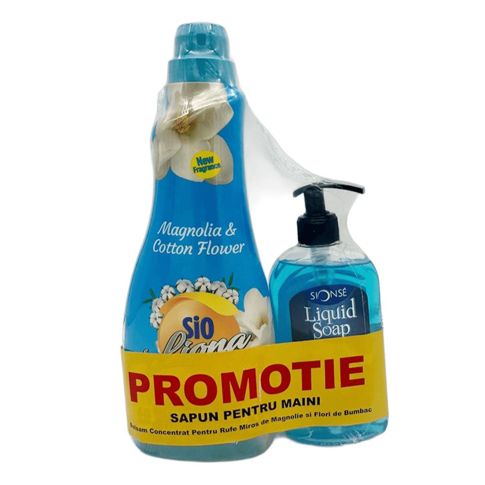 Pachet Balsam lichid Sio Magnolia, 1500ml + Sapun lichid 400ml
