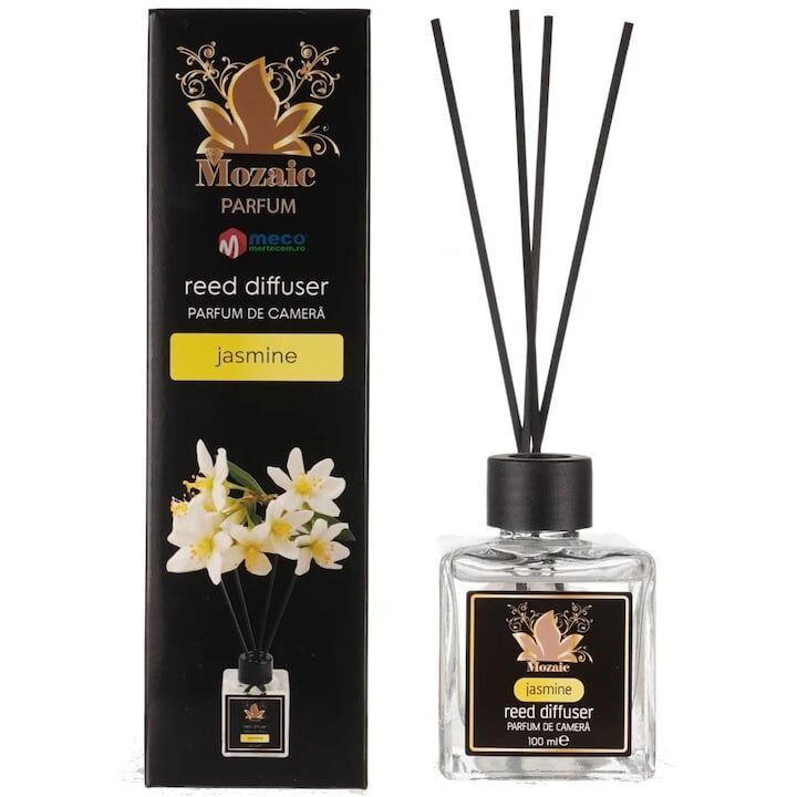 Odorizant de camera cu betisoare, Mozaic, aroma de iasomie, 100 ml