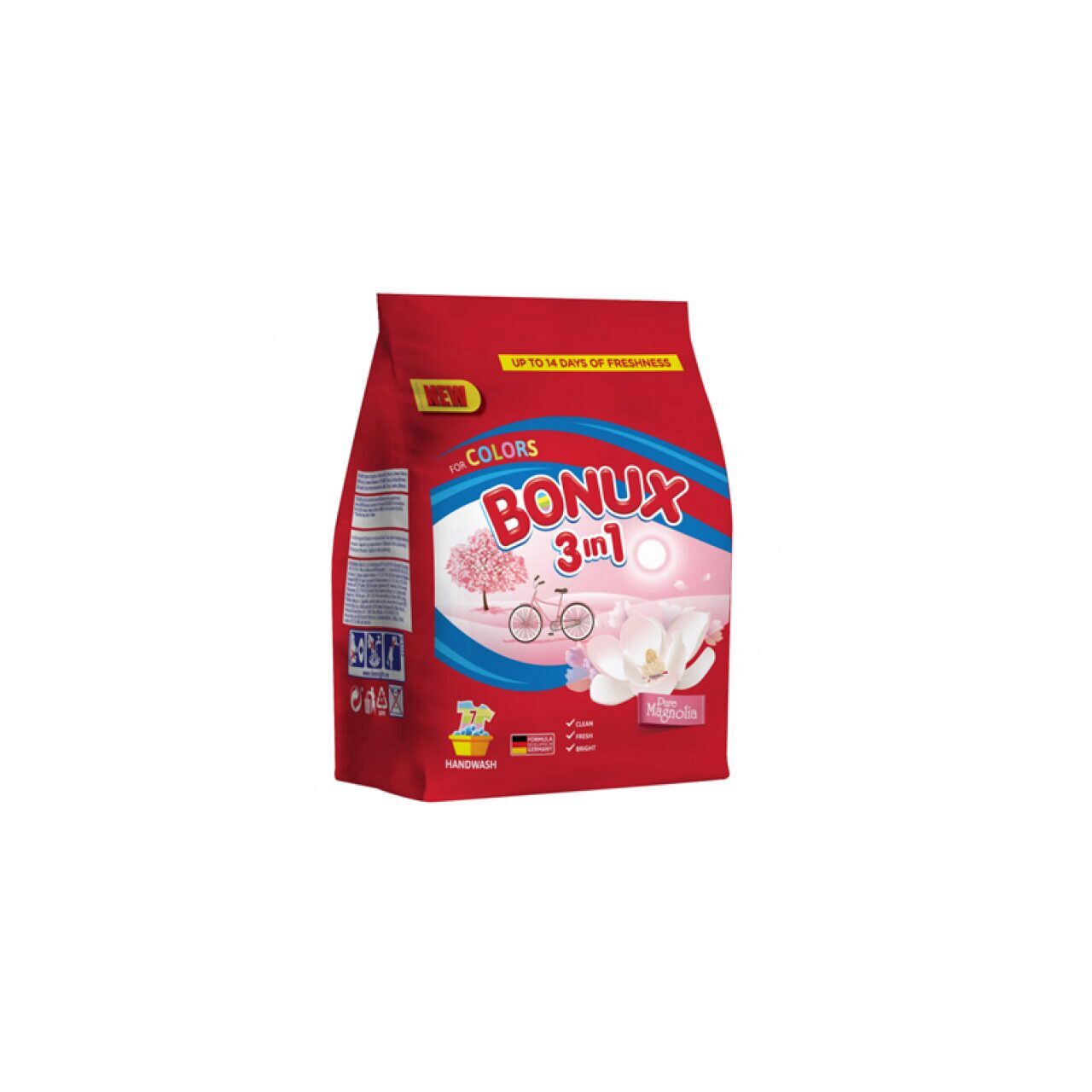 Detergent Bonux manual 3 in 1 Pure Magnolia, 8 spalari, 400g