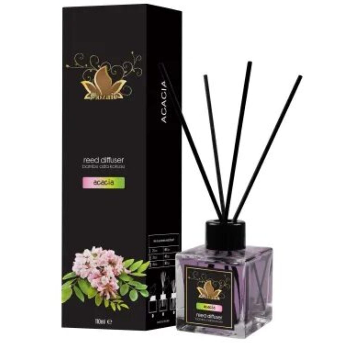 Odorizant de camera cu betisoare, Mozaic, aroma de accacia, 100 ml