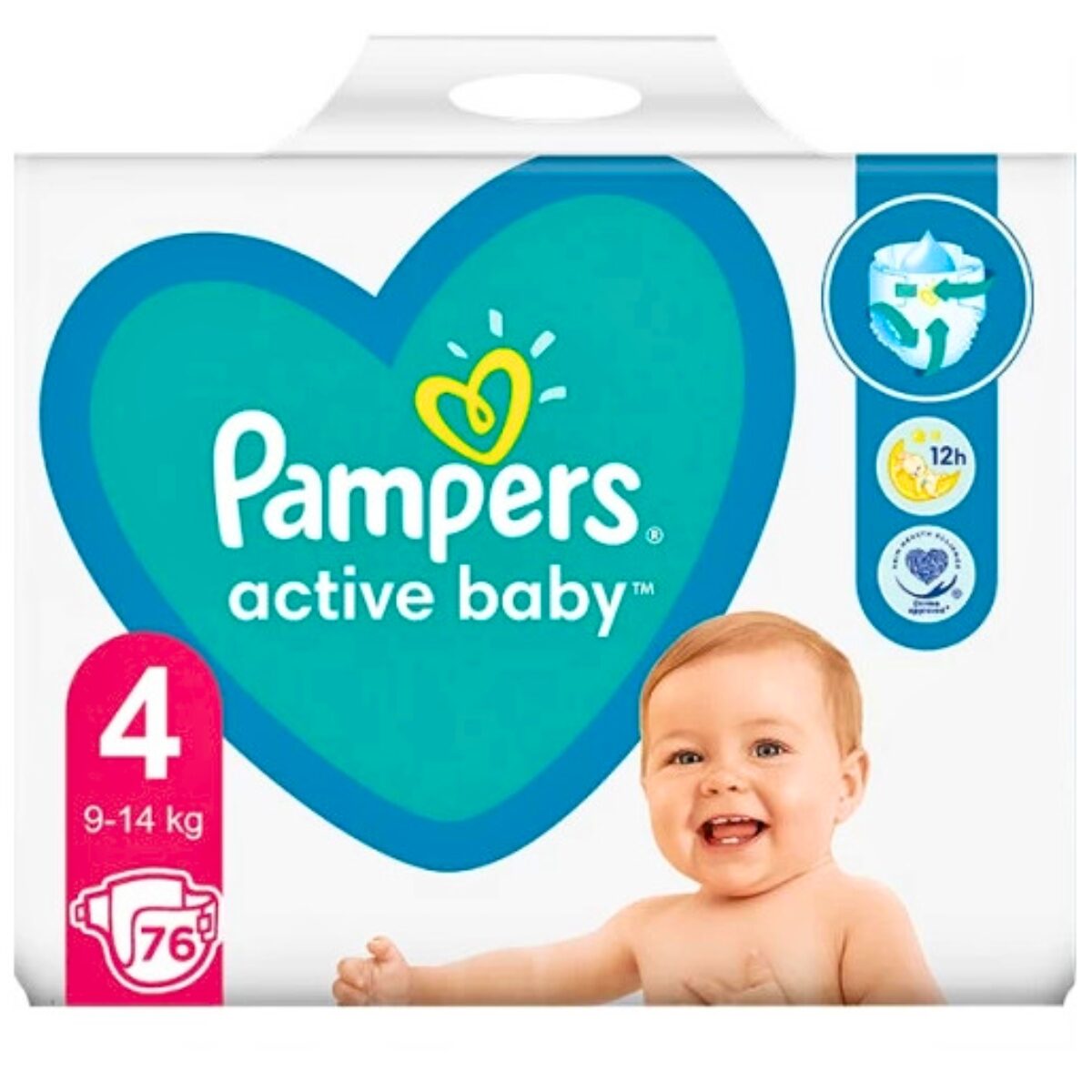 Scutece Active Baby, Nr. 4, 9-14 kg, 76 buc, Pampers