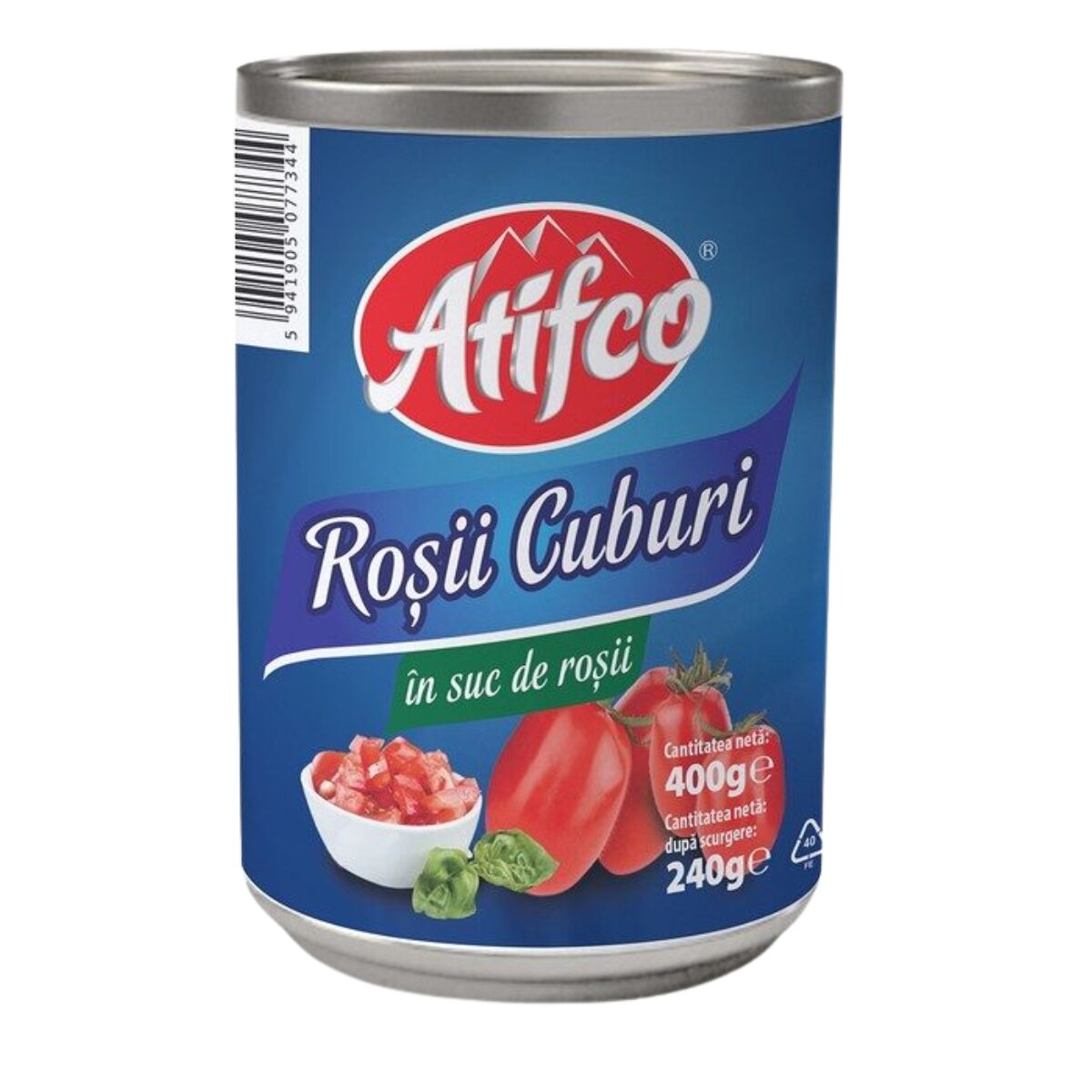 Roșii cuburi in suc de rosii, Atifco, cutie, 400 g
