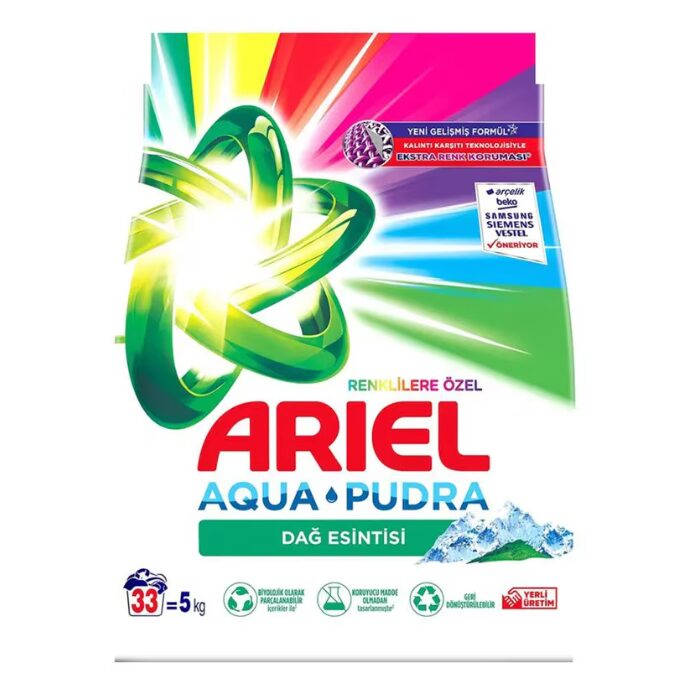 Detergent de rufe automat, Ariel Mountain Breeze, 5kg