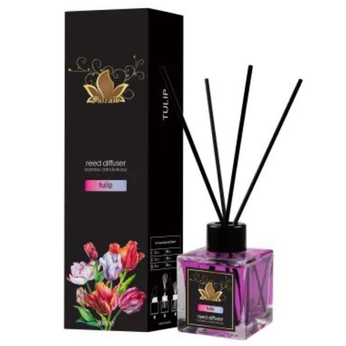 Odorizant de camera cu betisoare, Mozaic, aroma de lalele, 100 ml