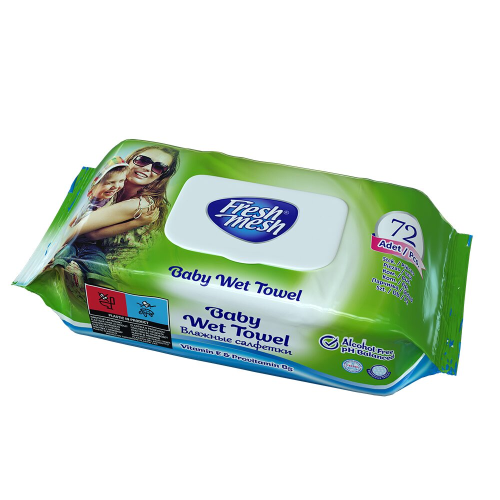 Șervețele umede Fresh Mesh, 72 buc – fără capac, pentru bebeluși