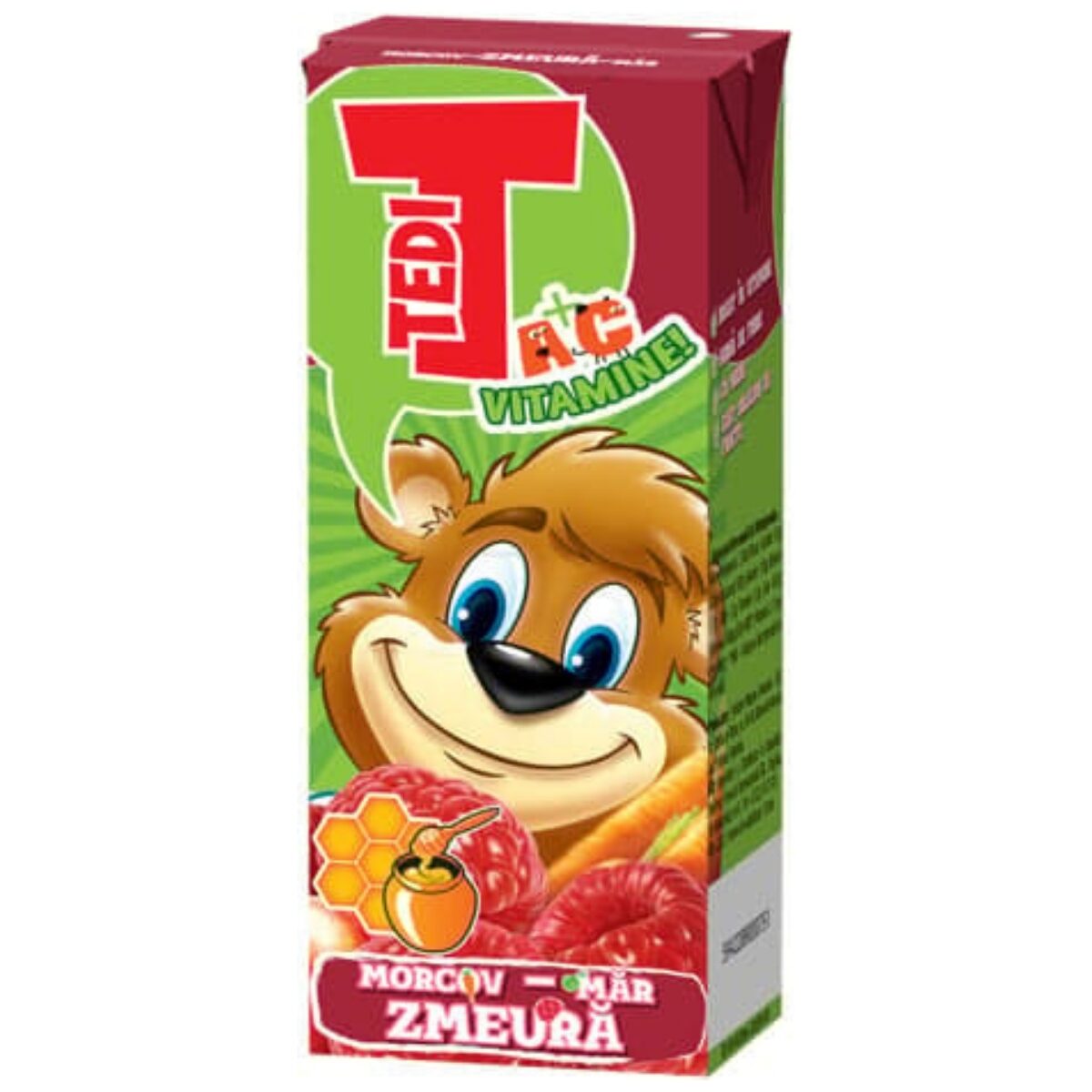 Suc cu Morcov, Măr & Zmeură Tedi, 200ml