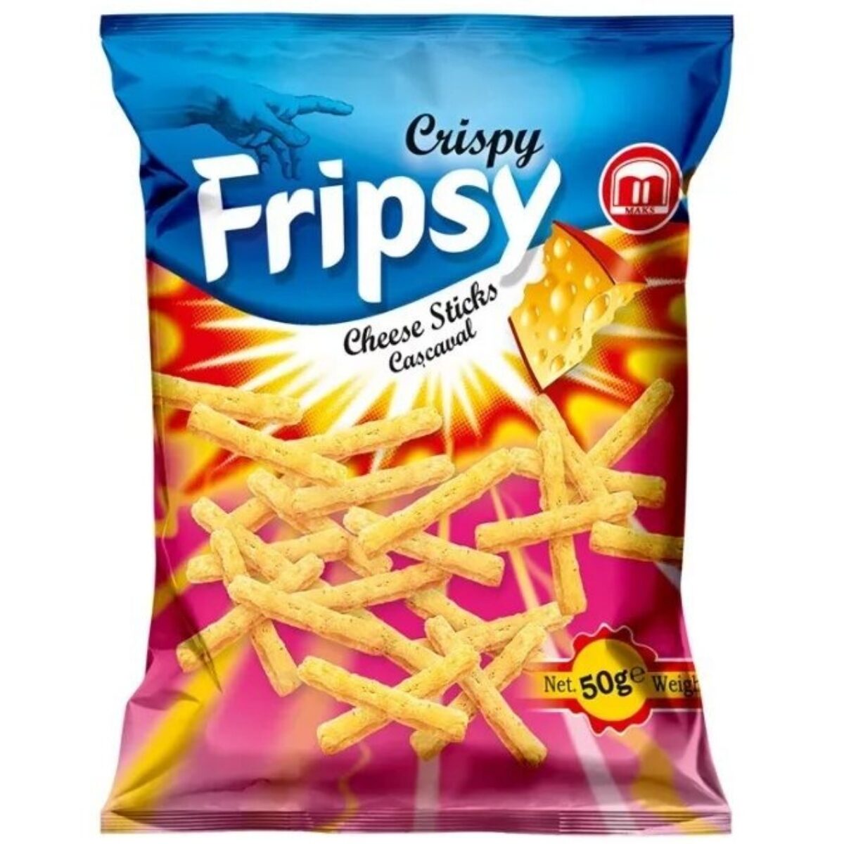 Chips Fripsy cu aroma de cascaval, 50g