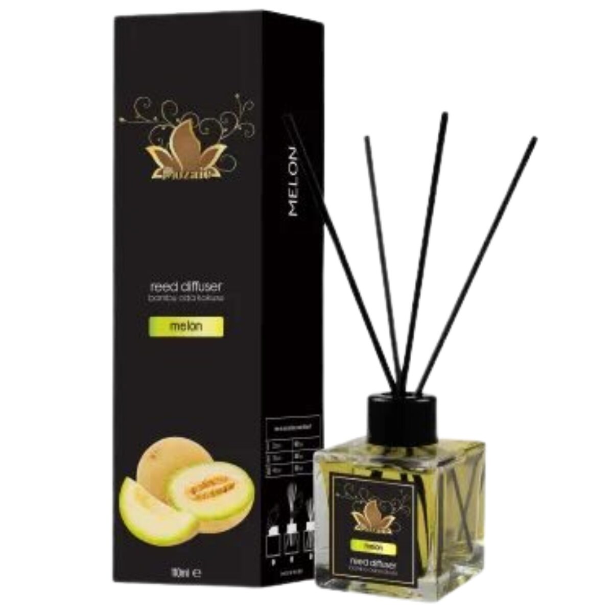 Odorizant de camera cu betisoare, Mozaic, aroma de pepene galben, 100 ml