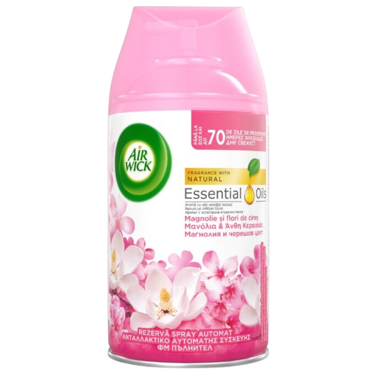 Rezerva odorizant camera Freshmatic Air Wick, Magnolie si flori de cires, 250ml