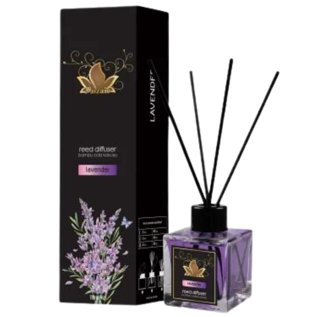 Odorizant de camera cu betisoare, Mozaic, aroma de lavanda, 100 ml