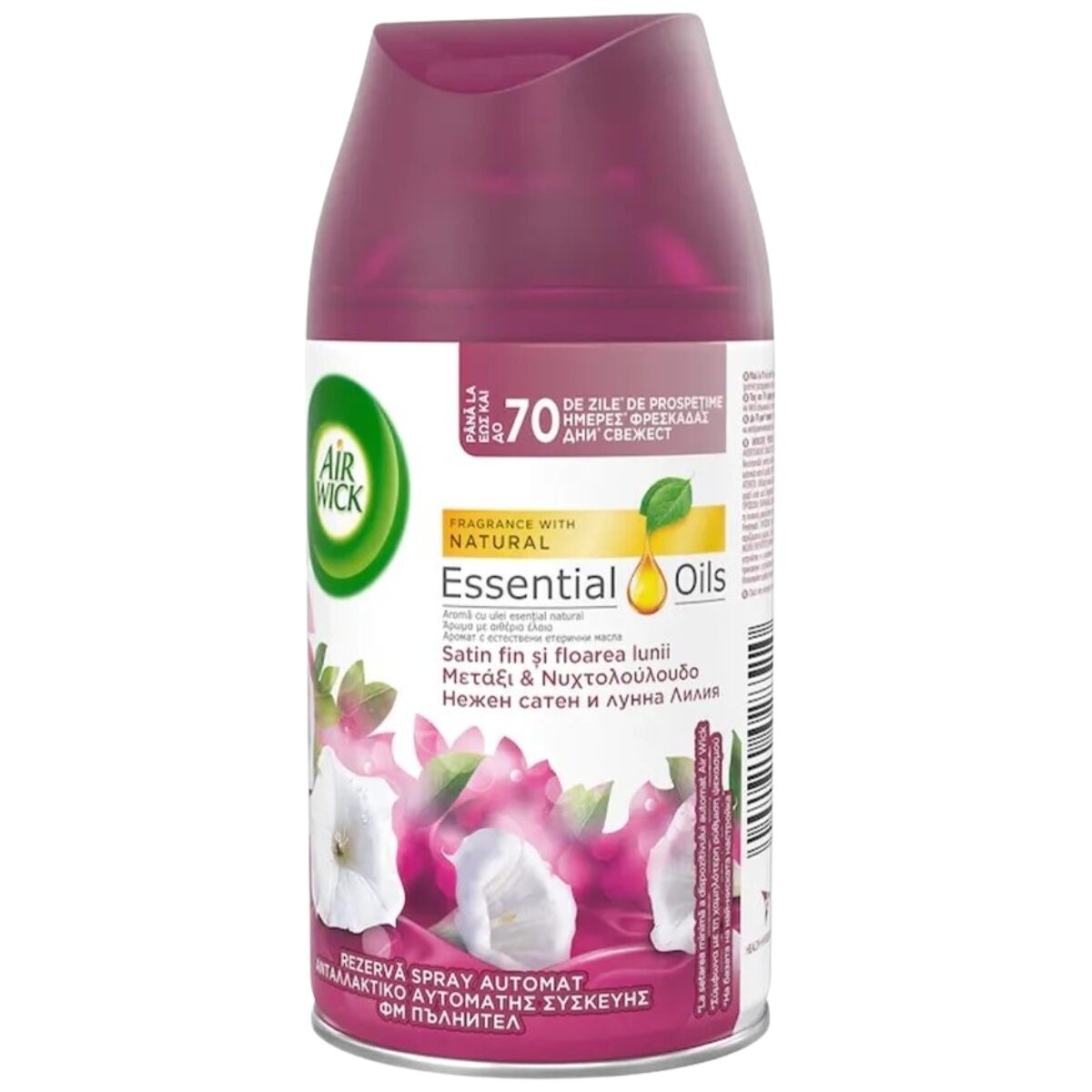 Rezerva odorizant camera Freshmatic Air Wick, Smooth Satin&Moon Lilly, 250ml