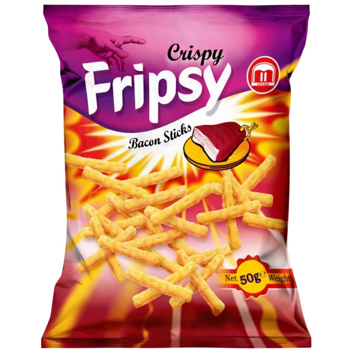 Chips Fripsy cu aroma de bacon, 50g