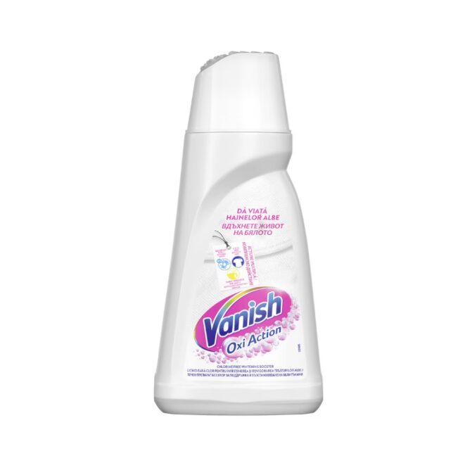Solutie pentru indepartarea petelor pentru haine albe Vanish Oxi Action, 1L