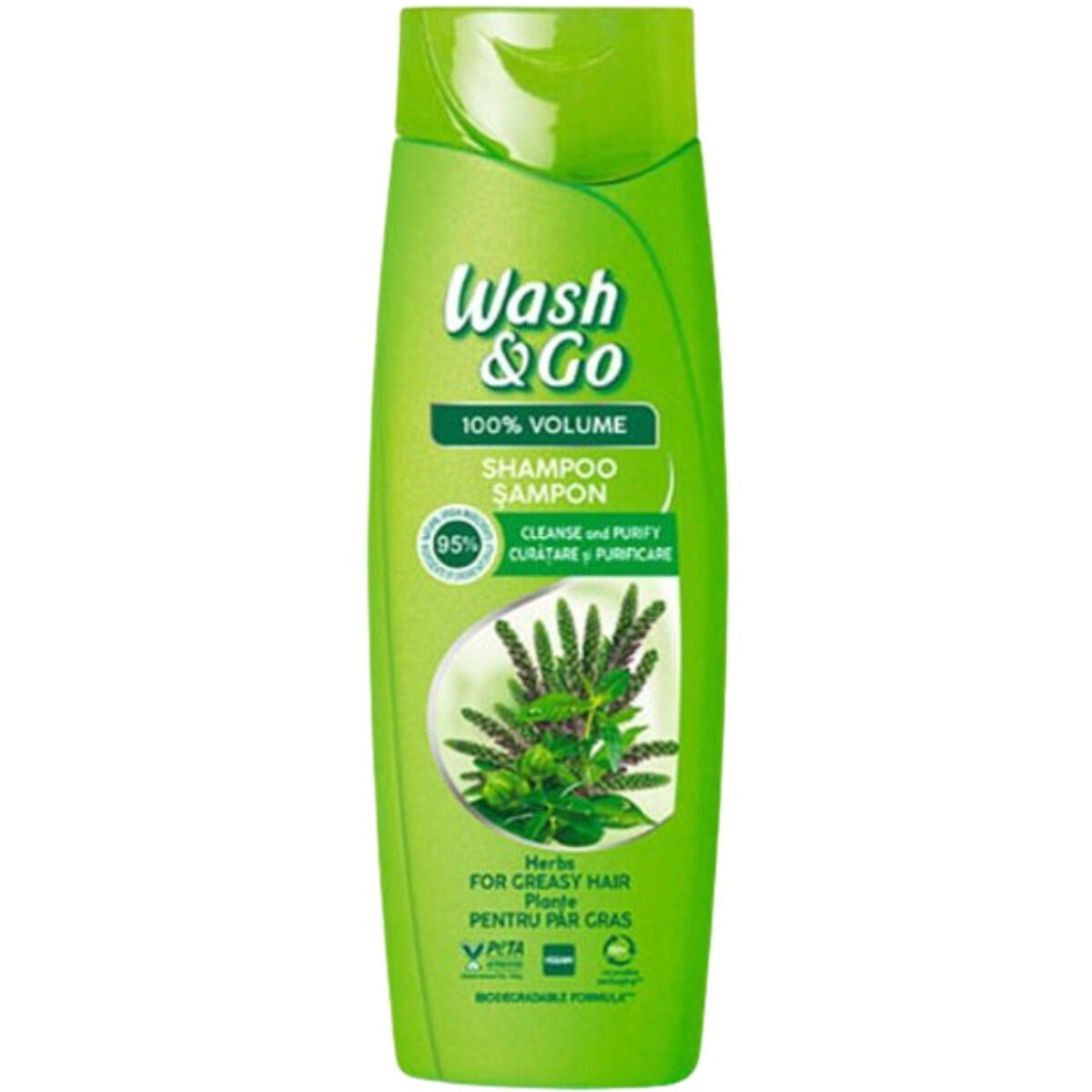 Sampon pentru curatare si purificare Wash & Go Herbs 360 ml