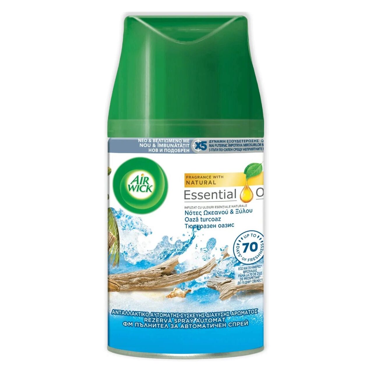 Rezerva odorizant camera Freshmatic Air Wick, Oaza turcoaz, 250 ml