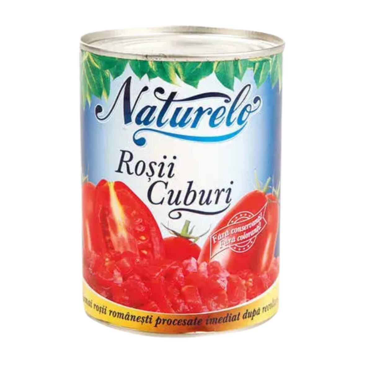 Rosii cuburi decojite in suc propriu la conserva Naturello, 425ml