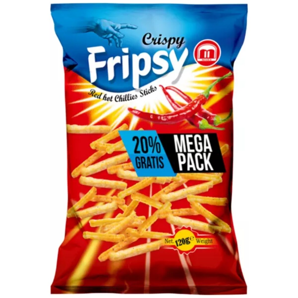 Sticksuri cu ardei iute Chipsy Fripsy, 120g
