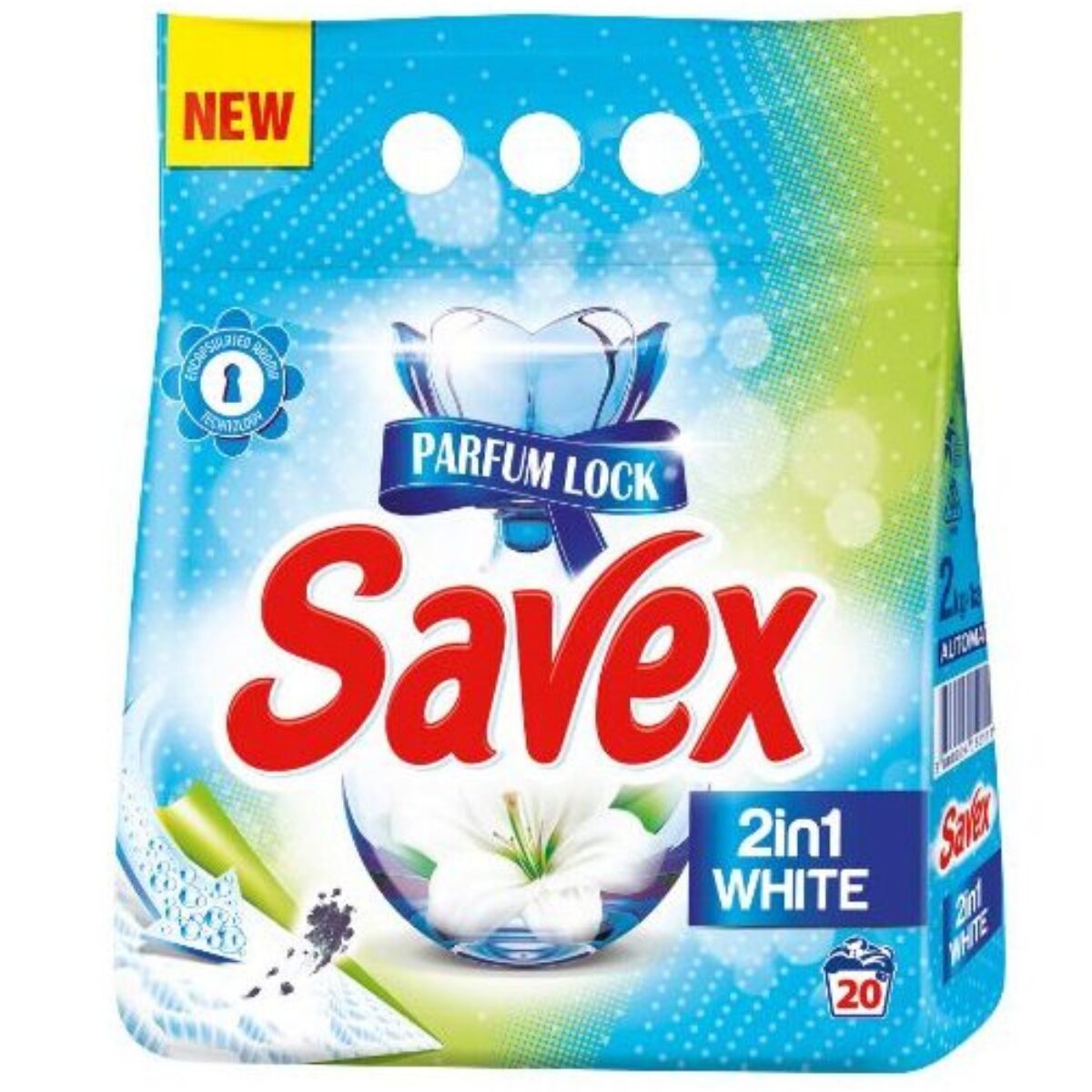 Detergent automat Savex PowerZyme 2in1 White, 2kg